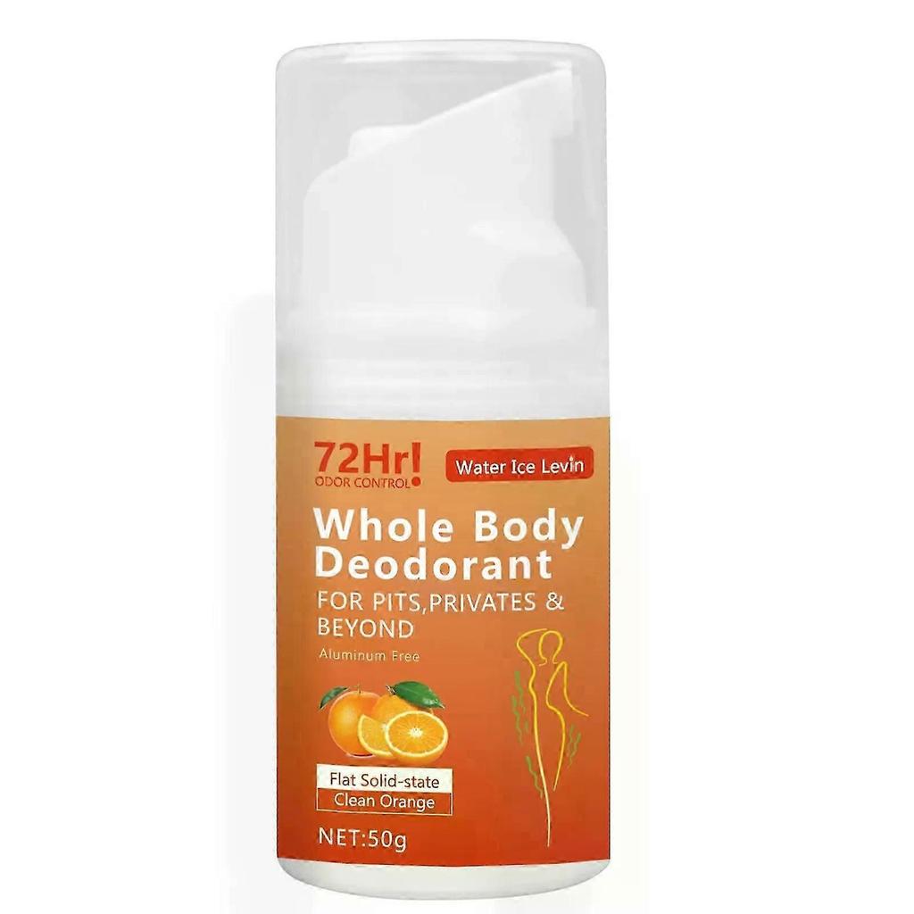 72h lang anhaltendes Ganzkörper-Deodorant mit Aloe und Vitamin C - Ohne Aluminium, Fester Zustand, Sauberer Orangen-Duft