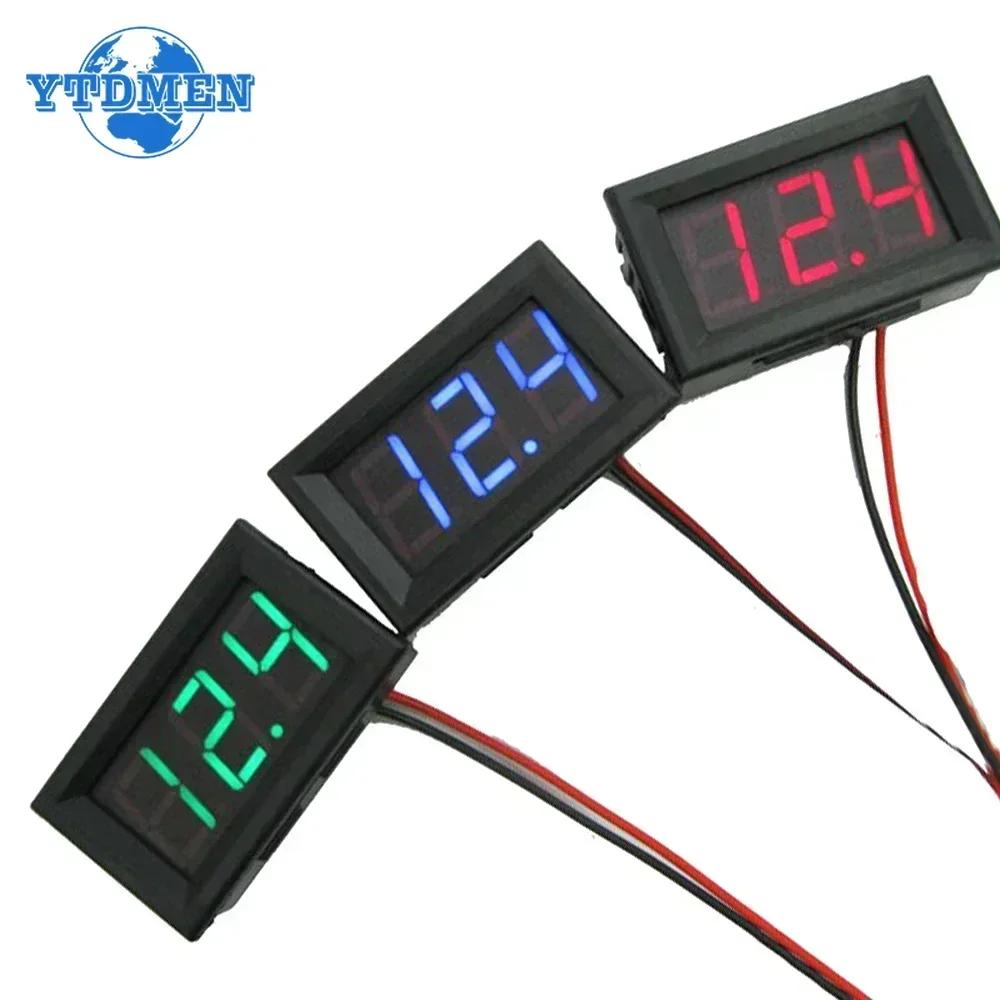 LED Digital Voltmeter 0.56 Inch Digital Voltmeter 0V-30V, 4.5V-30V LED Display Volt Voltage Meter Mini Tester Red/Blue/Green