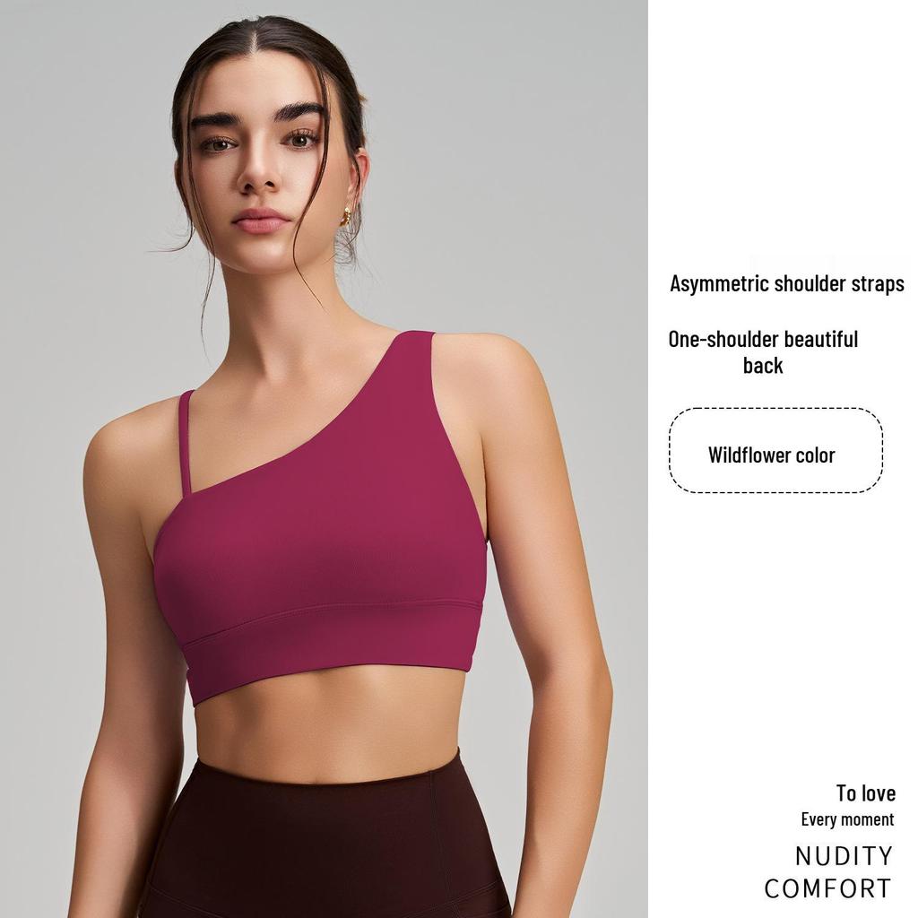 Cross-Back Irregular Yoga Bra - Quick-Dry, Elastic Sports Vest