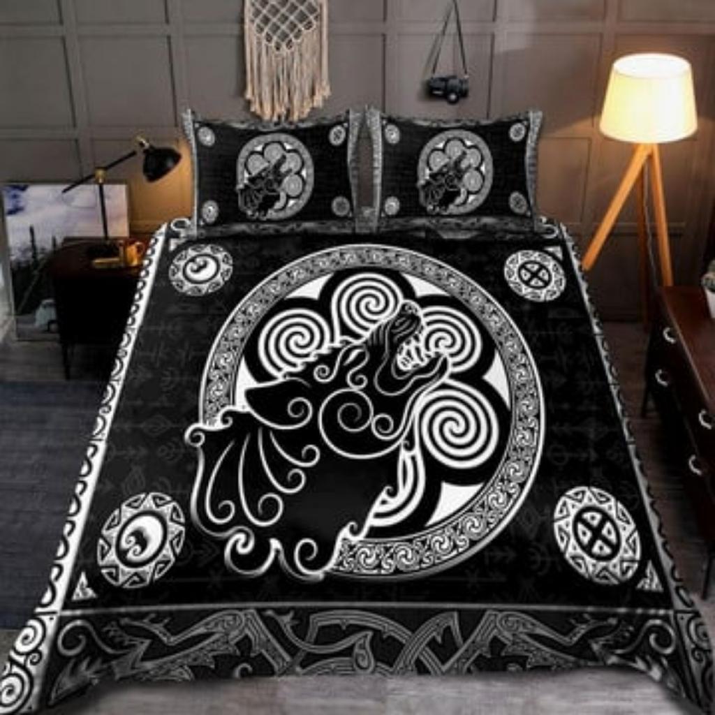 Tmarc Tee Viking Odin Raven Vegvisir Thunder Sängkläder Set Täcken Cover Set