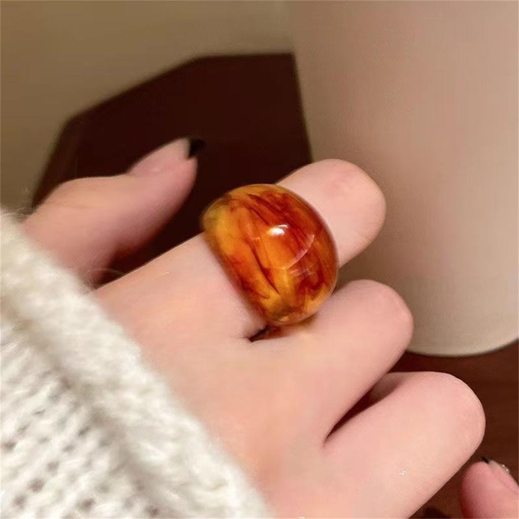 Multicolor Floral Acrylic Jelly Ring Y2K Style Statement Jewelry for UK EU Markets US Size 7 Eco-Friendly Material Rings Girls