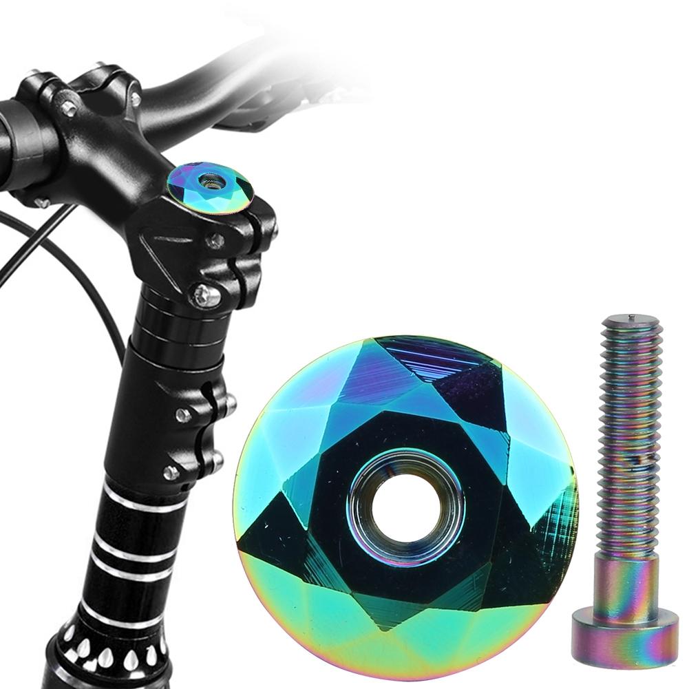 Aluminium Alloy Mountain Bike Headset Stem Top Cap Titanizing Cover Bicycle Modification