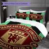 Manchester Glory Emblem Three-piece Set (1 * Duvet Cover + 2 * Pillowcase, Without Core) 2D Flat Christmas Birthday Gift Soft and Comfortable