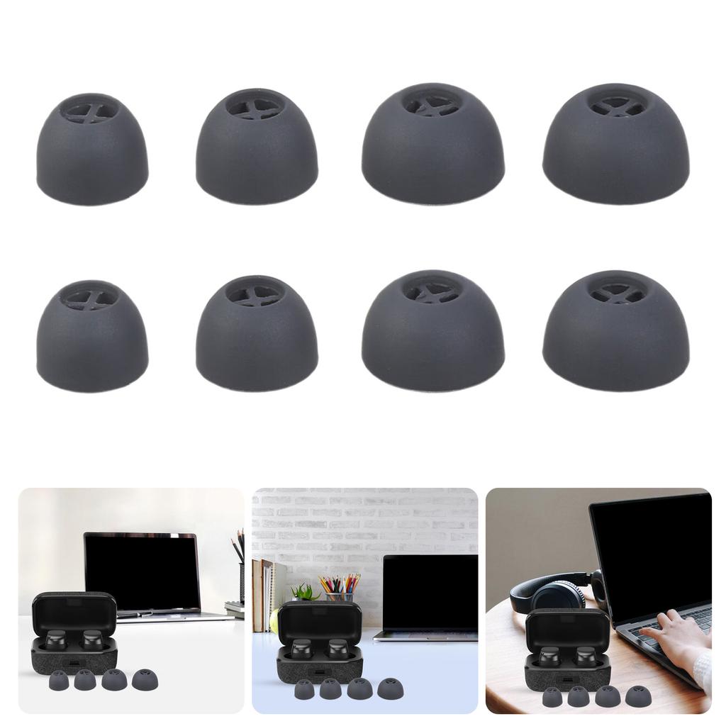 4Pairs Earbuds Cover In-Ear Tip Soft Silicone Ear Buds Accessories for 3 Earphone Eartips
