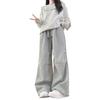 Grey sweatpants women's spring and autumn new straight loose sweatpants casual small wide-leg overalls