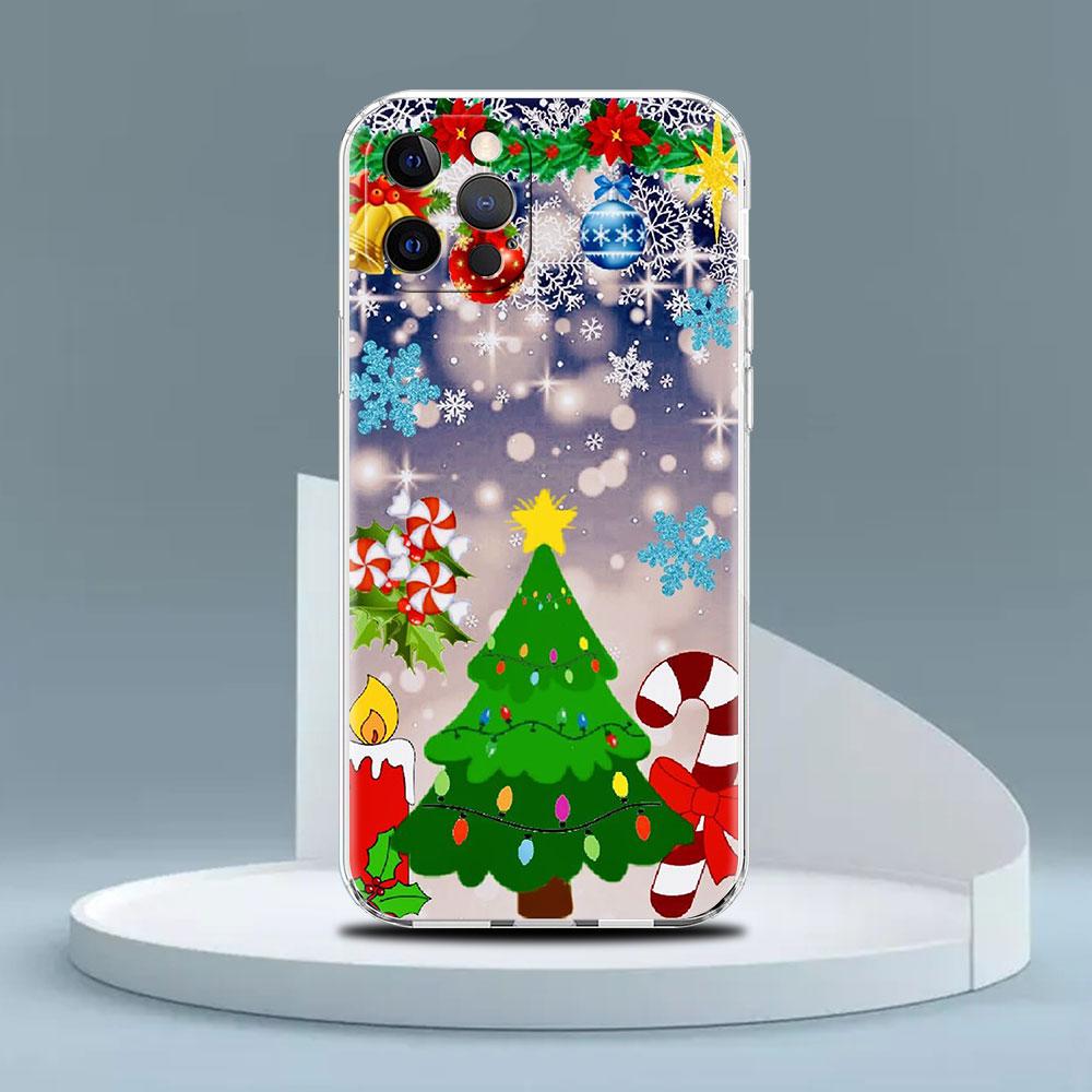 Case For Apple iPhone 14 13 11 Pro 12 7 8 Plus SE 2022 XR X XS Max 6 6S Clear Silicone Phone Cover Winter Snow Merry Christmas