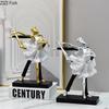 Double Ballet Dancer Statue Desk Decoration Abstract Artwork Ballerina Couple Character Resin Sculpture Room Aesthetic Decor