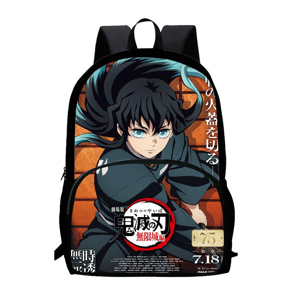 Japonské kreslené komiksy Demon Slayer: Kimetsu no Yaiba - Oblouk Nekonečného hradu Dětský batoh Velkokapacitní batoh s kapsou na zip 0015