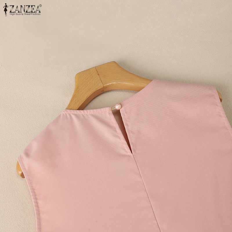 ZANZEA Dámské ležérní letní šaty bez rukávů s kulatým výstřihem