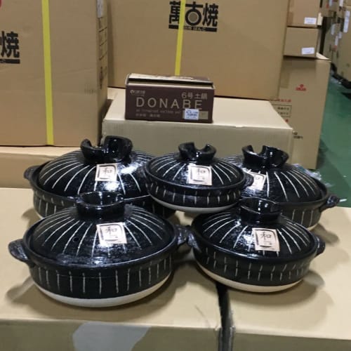 Earthenware Rice Cooker/rice Kettle, Ceramic, Banko Ware, Kurojukusa, Direct Heat, Microwave, and Oven Safe (No. 9 Pot)