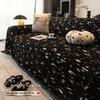For L Shape and Loveseat Universal Black Sofa Cover Thick Chenille Full Coverage Cat Resistant