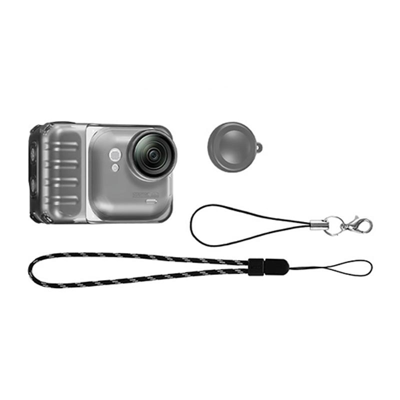 For Insta360 Go Ultra Protective Cover Tpu Ice Sensing Heat Dissipation Anti Drop Protective Case With Lens Cap & Lanyard