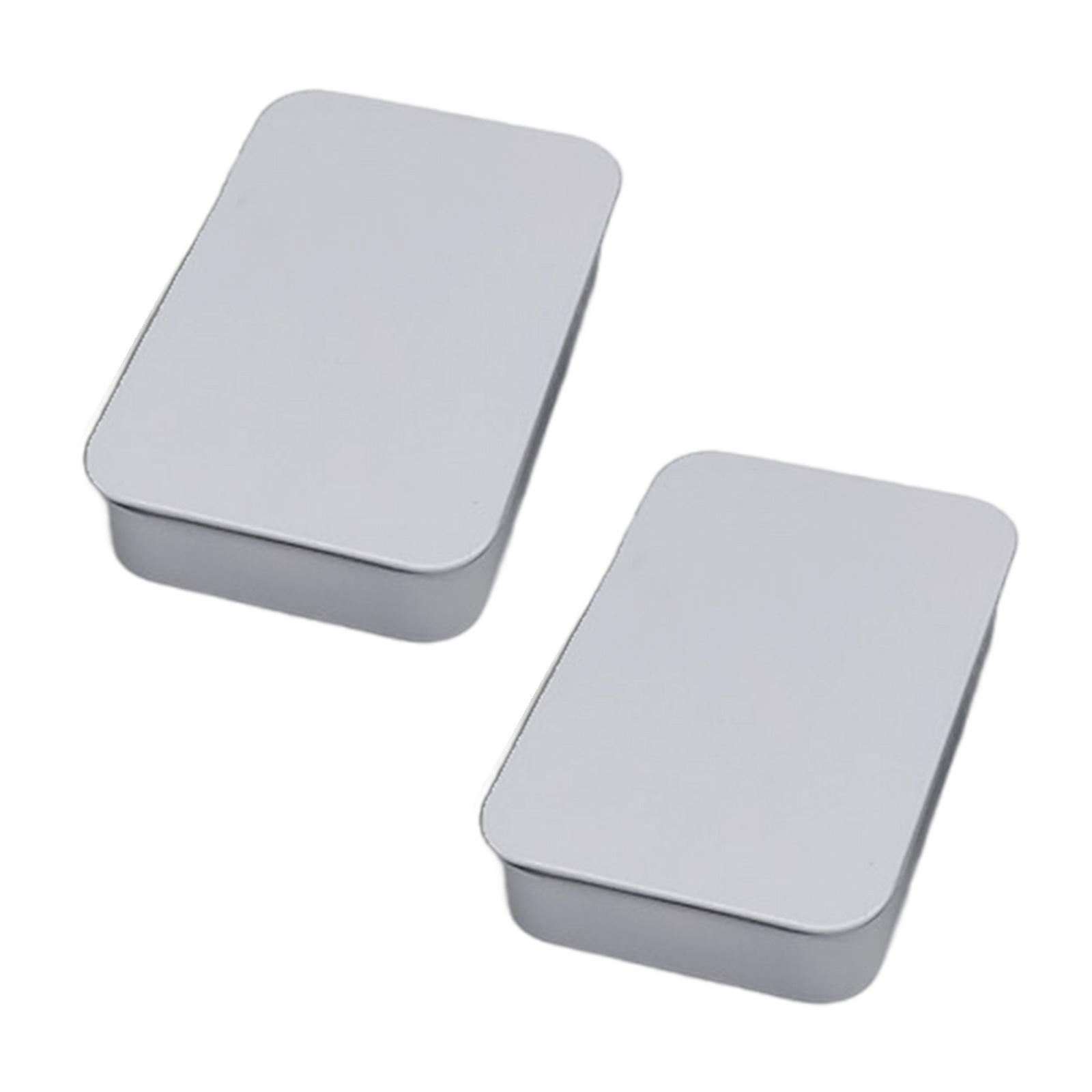 

Набор из 2 портативных контейнеров из прочного железа со сдвижной крышкой, аксессуар для хранения мелких предметов в спальне или офисных принадлежностей белый