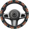 Steering Wheel Cover Ethnic Style Auto Wheel Cover Made of Coarse Flax, Fits 14 1/2-15 1/4 inches Car Wheel - Retro Red Westen Tribe