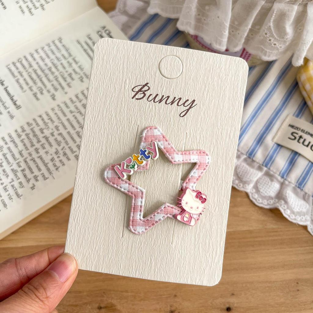 Kids' Plaid Star & Cartoon Cat Hair Clips: Cute, Versatile Accessories for Girls