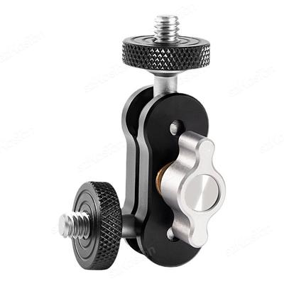 Dual Ball Heads Magic Arm Articulating Magic Arm with 1/4" Screw 360 Swivelling Ball Head Aluminum Camera Monitor Mount Arm