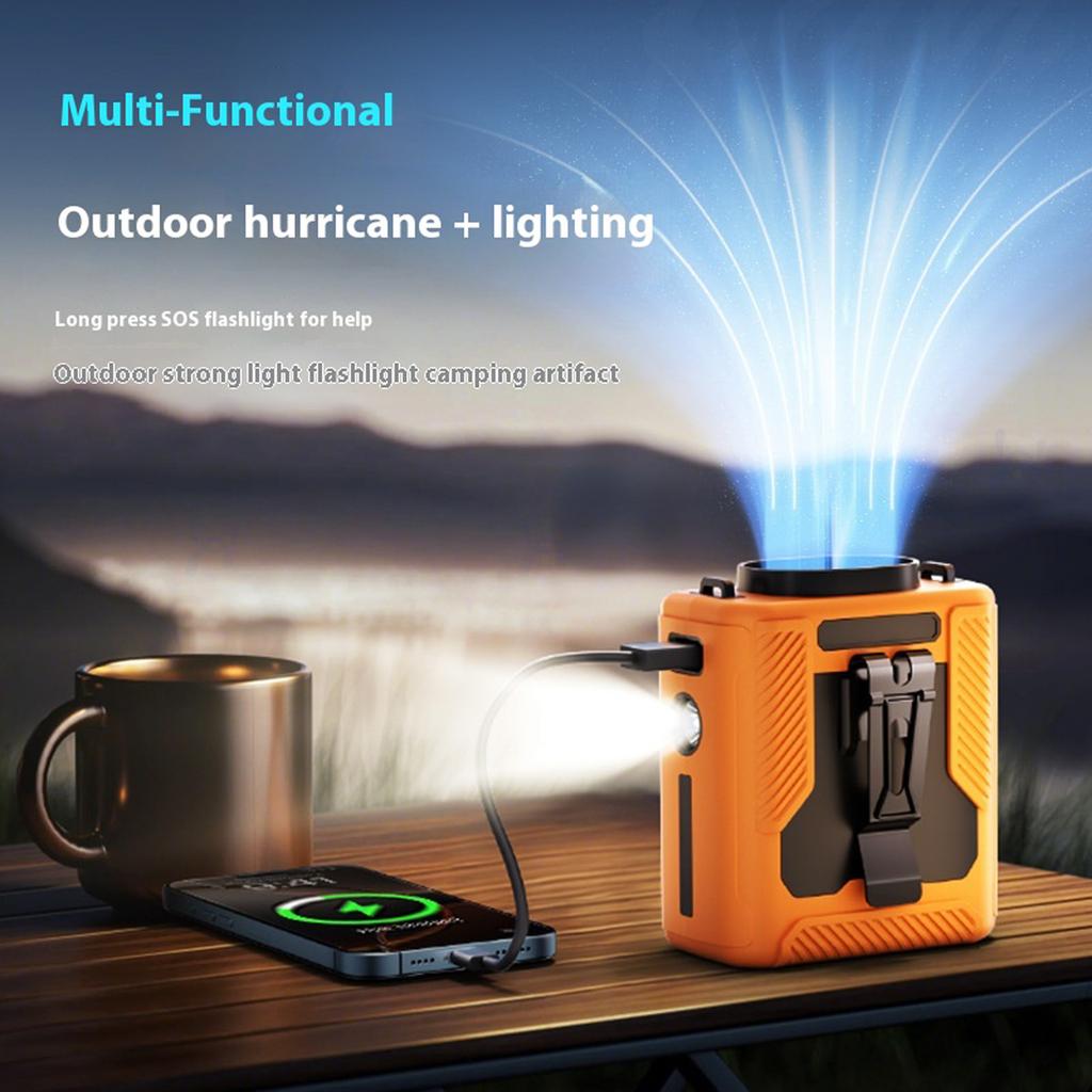 Hanging Waist Fan Strong Ice Wind 3Sec Cooling 6000mAh Rechargeable Battery Dustproof Sweatproof For Outdoor Work Travel
