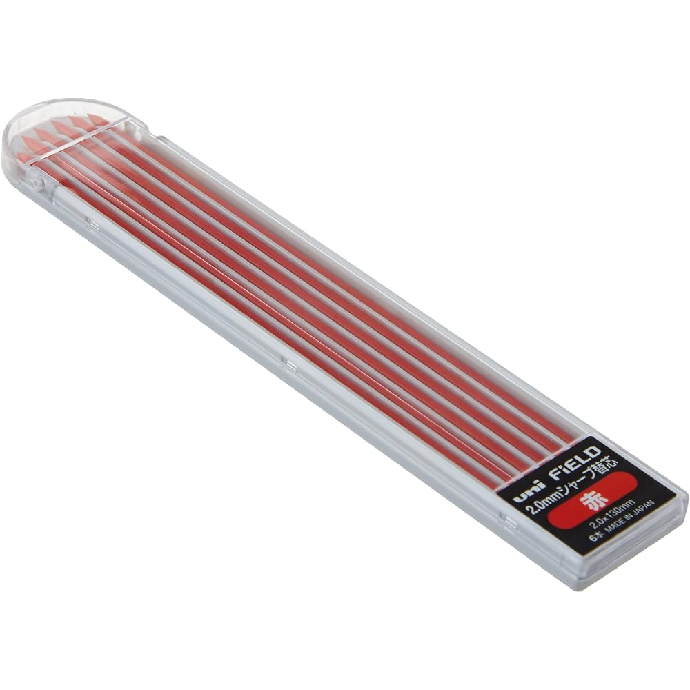 Mitsubishi Pencil Uni Field Construction 2.0mm Sharp Refill Uni2.0-310 Red 6 Pack U203101P.15