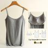 Women's Modal Spaghetti Strap Tank Top with Built-in Bra Pads - Plus Size Sports Bra Underwear