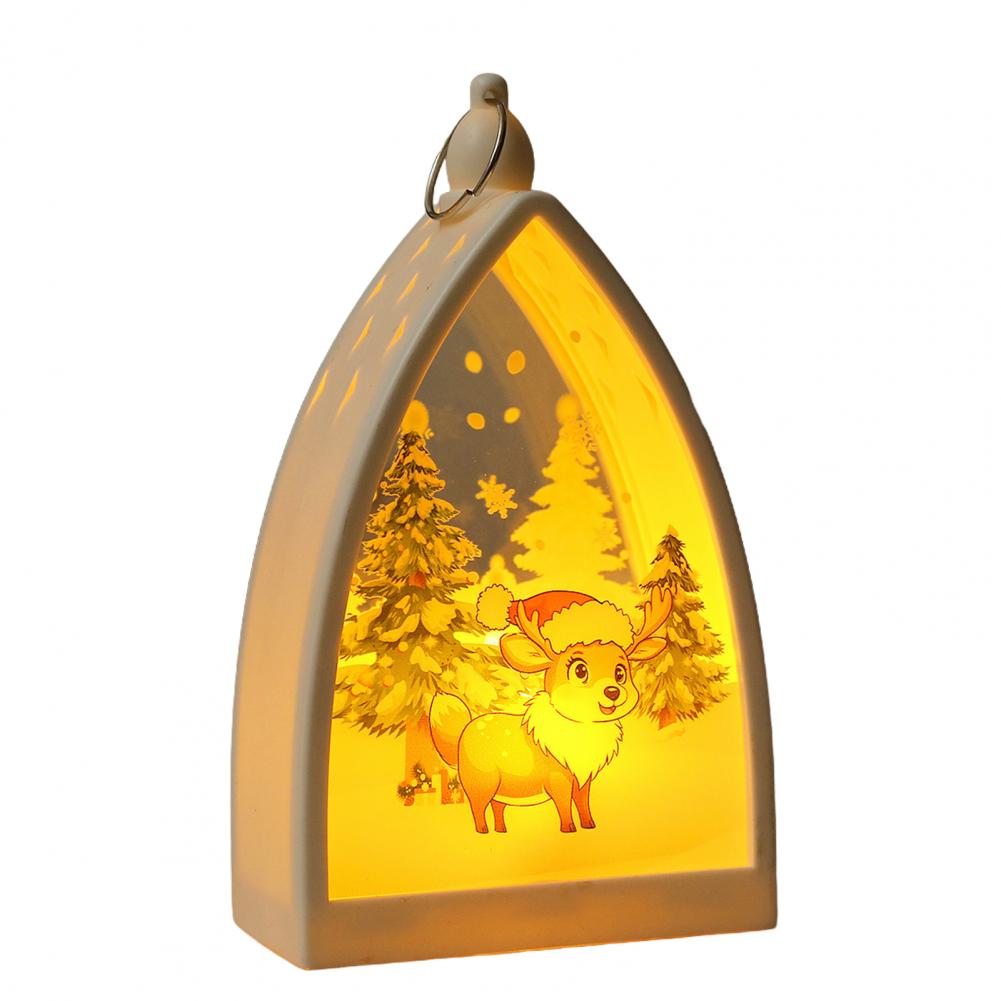 

Exquisite Holiday Decor Festive Party Accessory Vintage Christmas Ornament House Shape Santa Claus Deer Snowman for Display