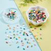 450Pcs 15 Colors 2-Hole Glass Seed Beads Transparent Colours Rectangle Mixed Color 4.5~5.5x2x1~2.5mm Hole: 0.5~0.8mm 30pcs/colors