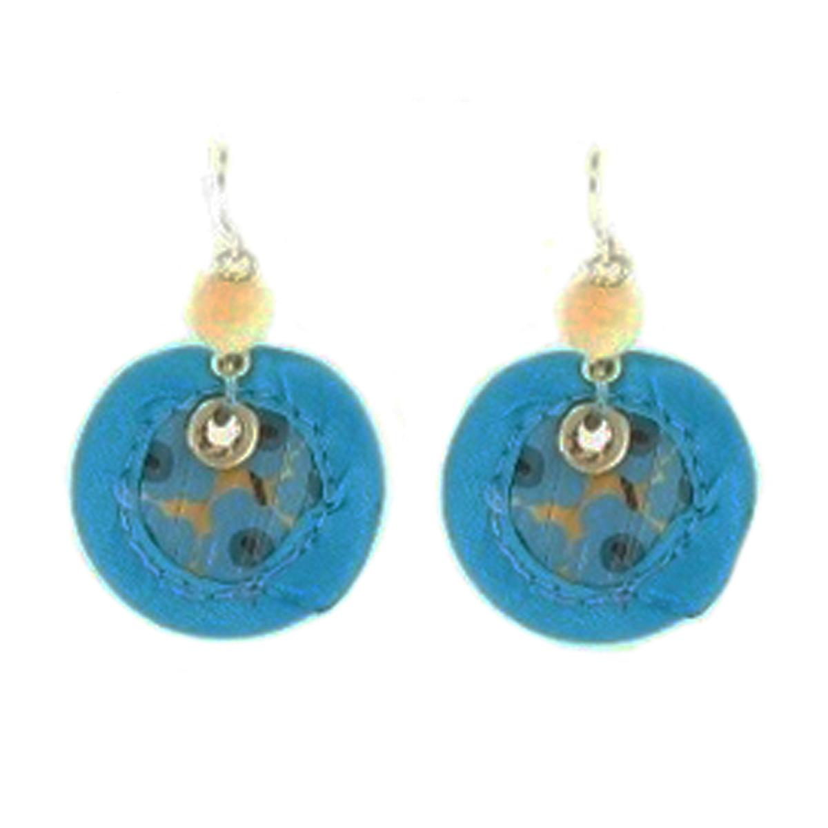 

Les Trésors De Lily [R4298] - Синие серьги ручной работы Mistinguette (Сакура) - 38x30мм