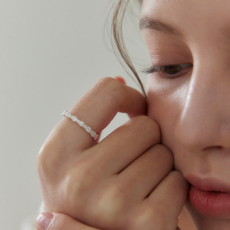 Murmur [925silver]Flower Cubic Ring