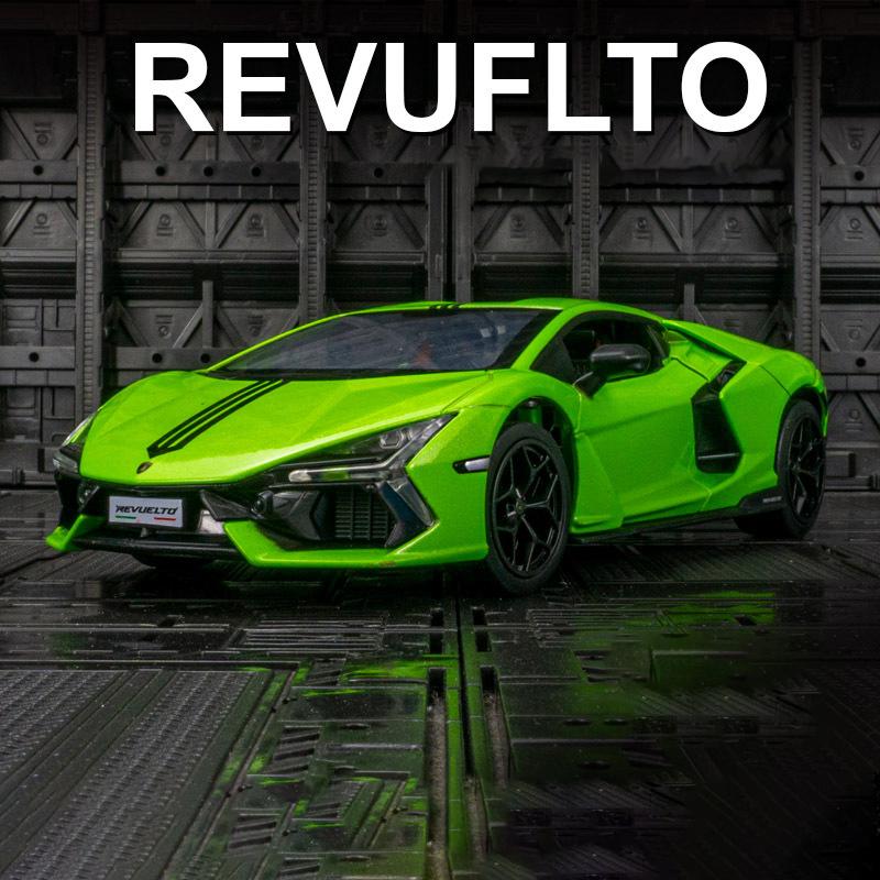 

NEW 1:24 Lamborghini Revuelto Supercar Alloy Car Model Sound and Light Children s Toy Collectibles Birthday gift зелений
