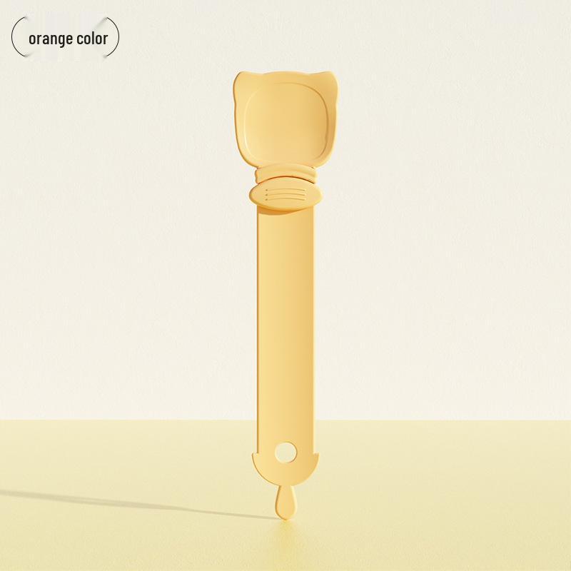 

Кормушка для котят: Ложка-выдавливатель для кошачьего корма и полоски мясной пасты - Полный набор для кормления питомца оранжевый