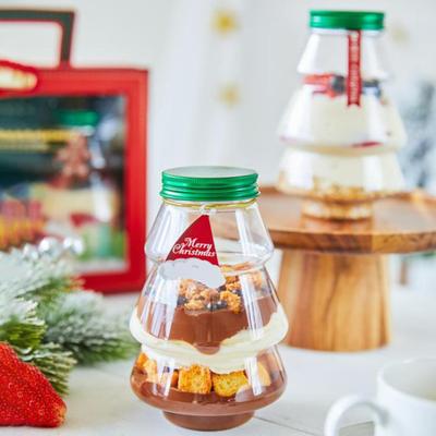 Yousheng 5 Pcs Christmas Tree Candy Jar with Lid Clear Plastic Tree Shaped Chocolate Treat Boxes Empty Beverage Container for Christmas Party Favors