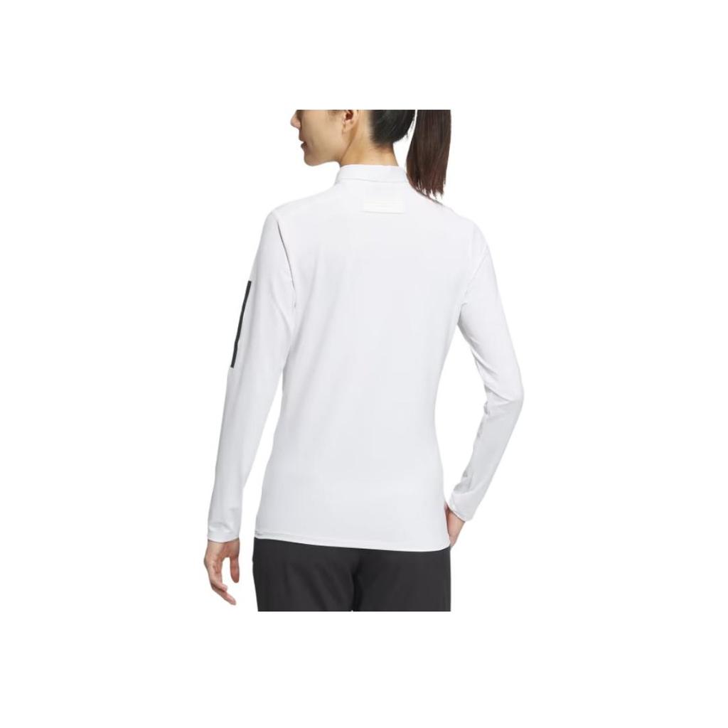 Adidas Aeroready Soft Comfortable Moisture-Wicking Long Sleeve Polo Shirt Women tops White IN6569