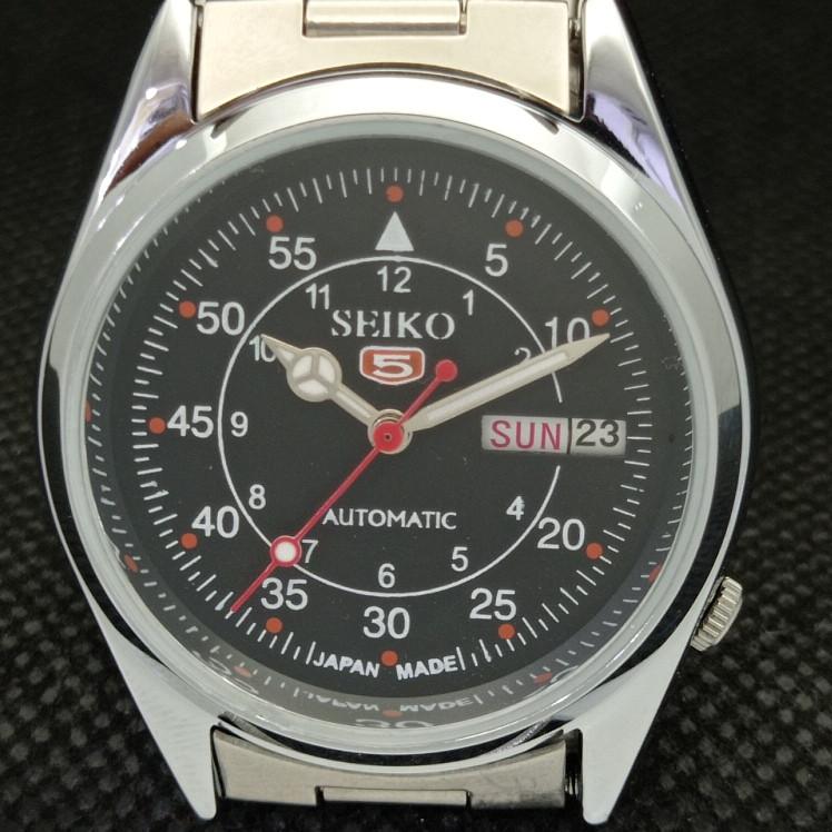 RENOVOVANÉ VINTAGE SEIKO 5 AUTOMATIC 6309A JAPONSKO PÁNSKÉ D/D ČERNÉ HODINKY a318636-9 Seiko-a318636-1