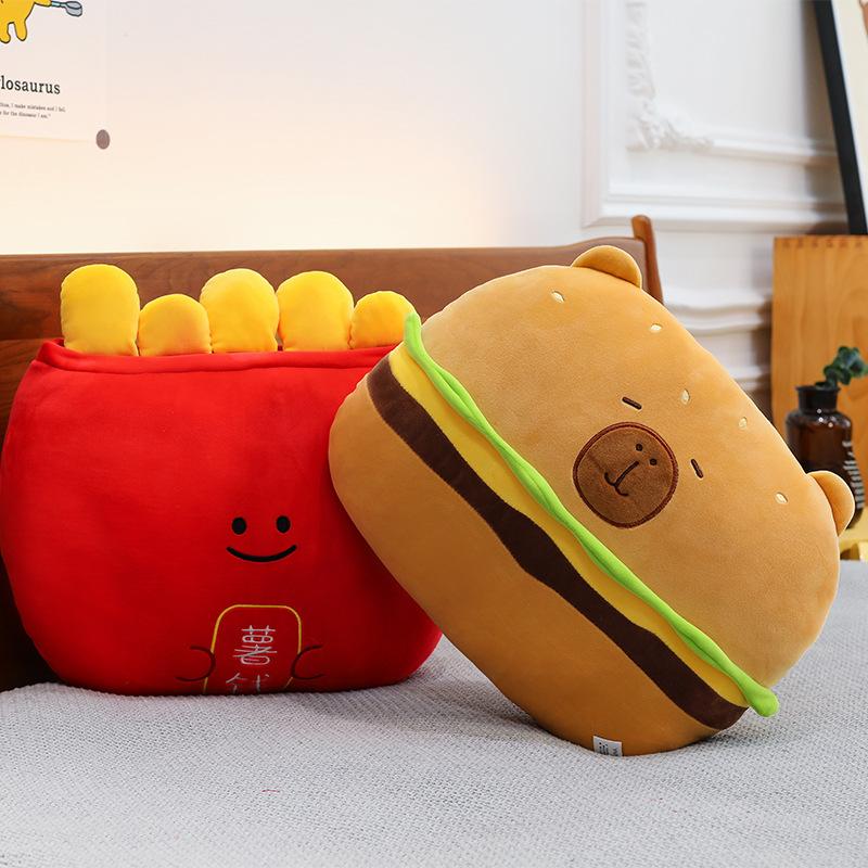 New Hamburg Potato Money Kapibara Pillow Plush Toy Children's Sleeping Pillow Pillow Ugly Capybara
