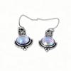 Hot Sale Moonstone Retro Earrings - European & American Punk Style Colorful Rainbow Gemstone Studs