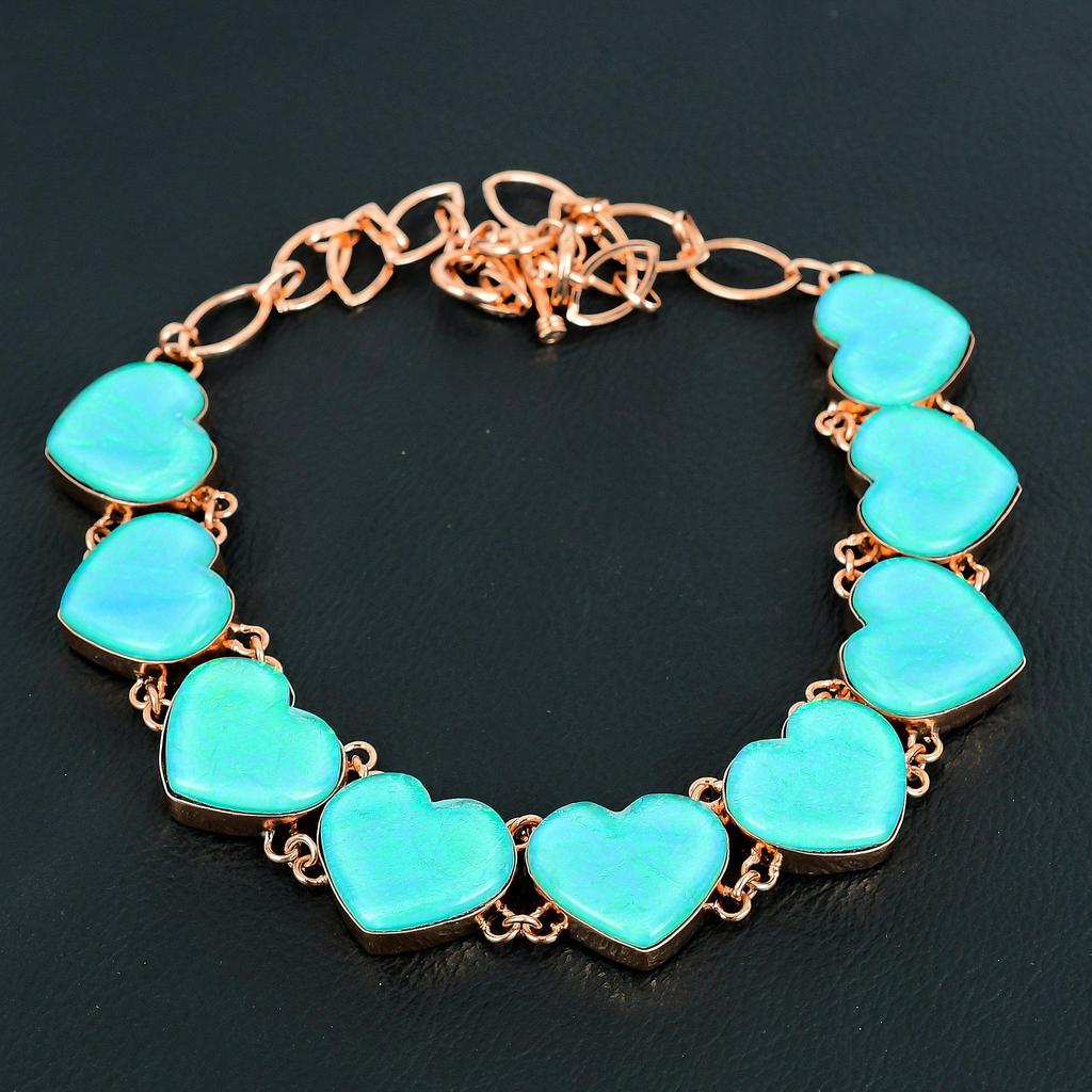 Blue Triplet Opal Handmade Gemstone Jewelry, 999 Copper Wire Wrapped Necklace Unique Design Jewelry, For Women