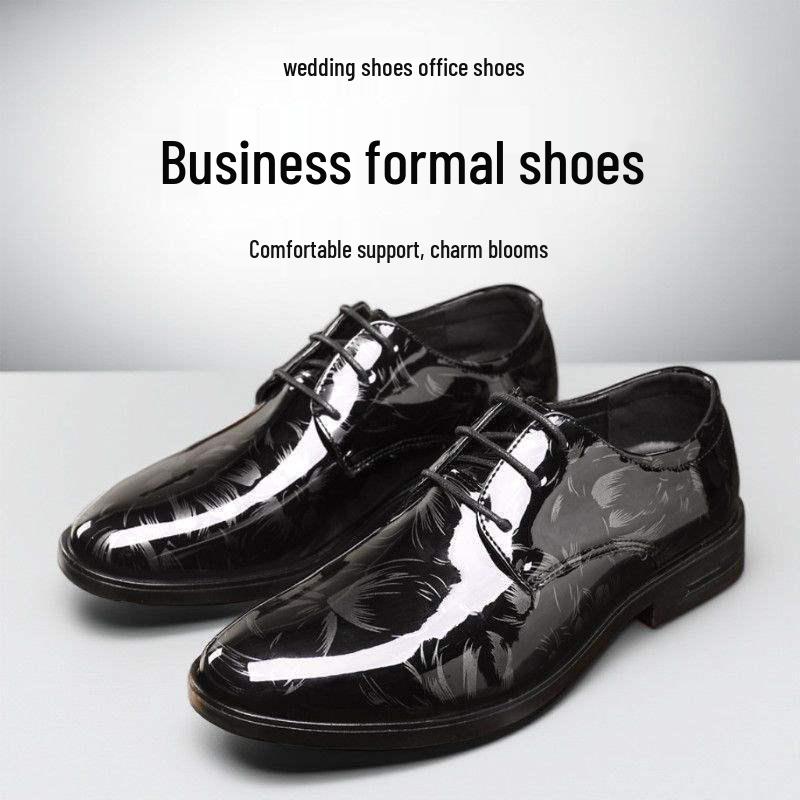 Herren Koreanischer Stil Formelle Lederschuhe - Vielseitig, Atmungsaktiv, Lässig, Übergröße, Ideal für Frühling & Herbst, Hochzeiten & Geschäft