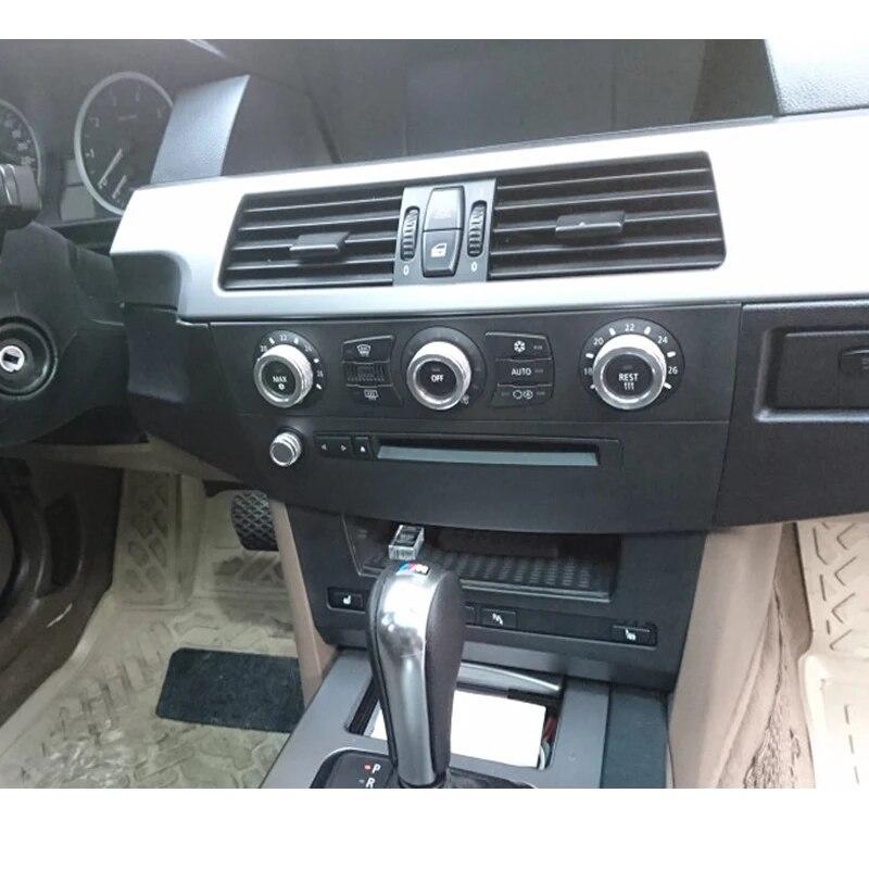 Auto Středová konzola ovládání hlasitosti knoflíku klimatizace kroužek tlačítka nálepka na rámeček pro BMW řady 5 E60 E61 rok výroby 2004-2010