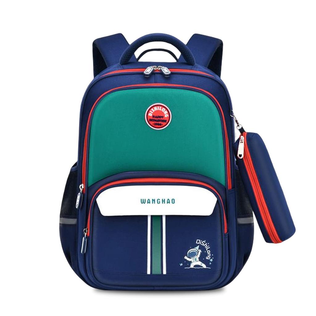 Backpack for Large Square for Elementary School A4 Night Chest Belt Pen Case Backpack for Boys and Dark Blue and L [FANDARE] Children, Capacity,