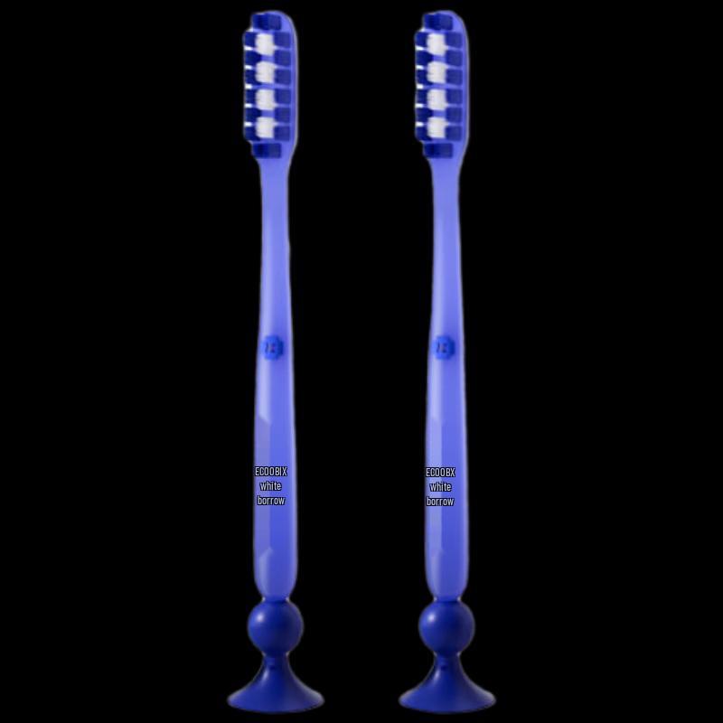 Bai Xi Long Head Soft Bristle Toothbrush with Suction Base (2-Pack)