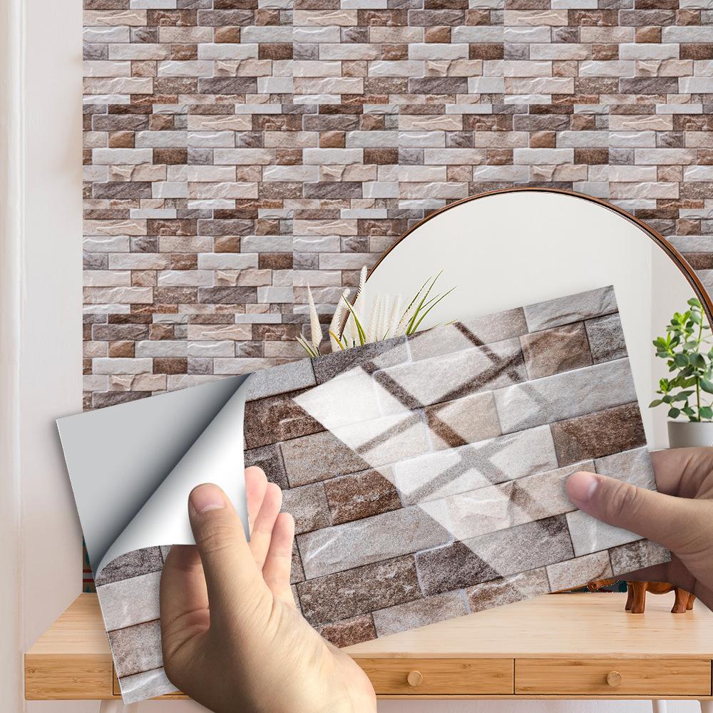 Gray Marble Texture Rectangular Tile Sticker Kitchen Bathroom Stair Renovation Waterproof Wall Sticker