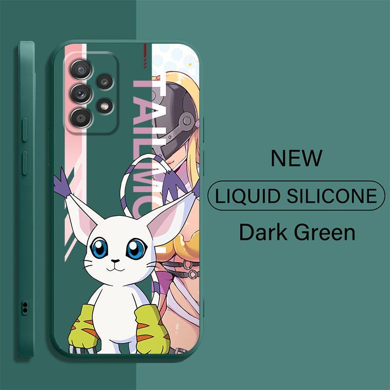 Digital Monster Digimon Cute Phone Case For Samsung Galaxy A02 A31 A51 A70 A03s A11 A50 A21s A01 A71 Square Liquid Cover