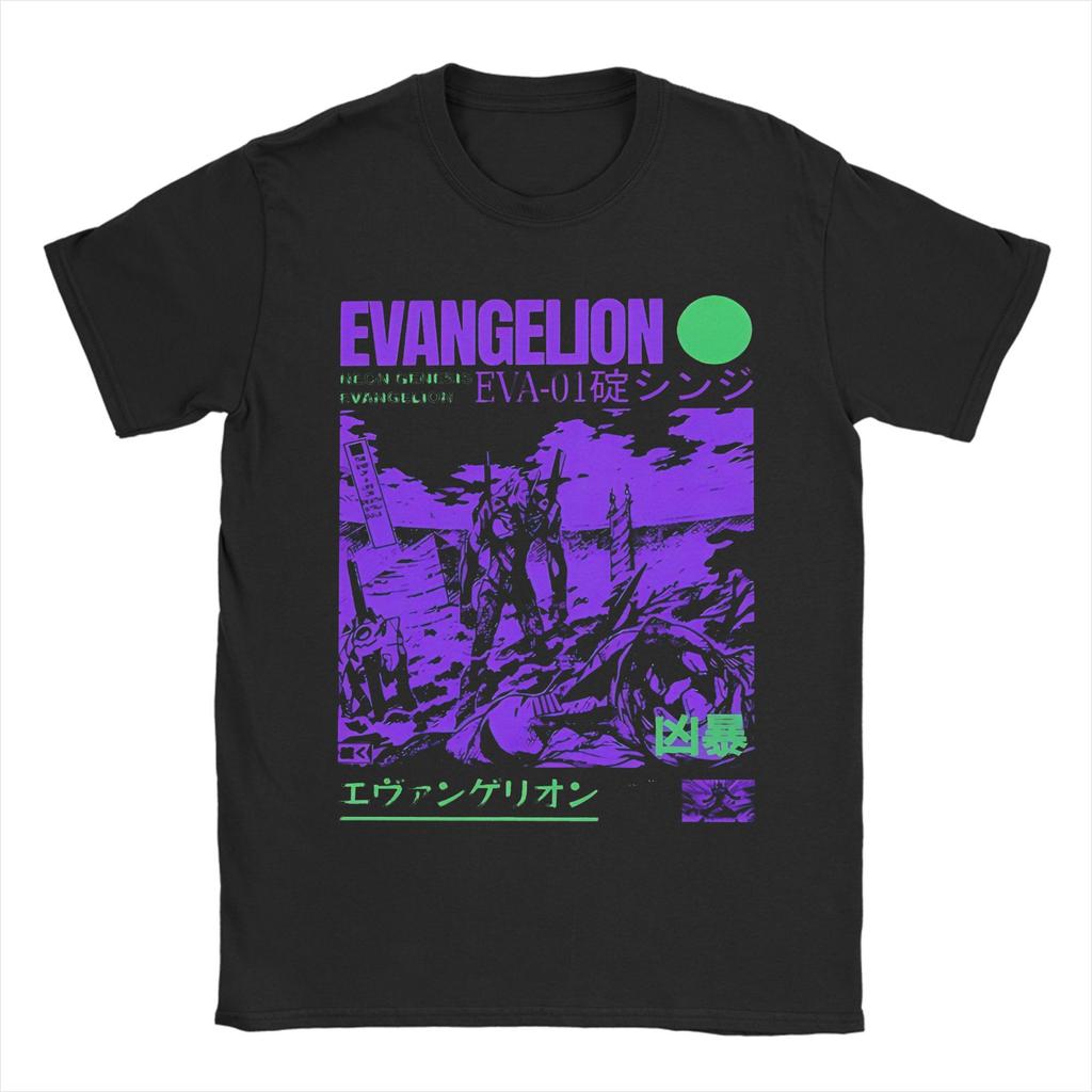 Novelty EVA Asuka T Shirt Unisex Round Neck Short Sleeve Tops Anime Manga Cute Girl Cotton Summer Top Tee