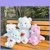 Peluche de Ositos Cariñositos con Corazón Arcoíris y Diseño de Flor de Cerezo Tejido Suave y Cómodo