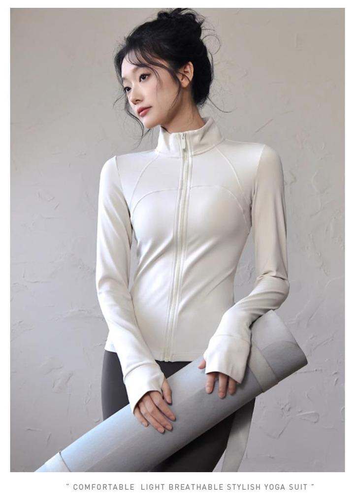 Giacca Corta da Donna Slim Fit - Collo Alto Versatile, Maniche Lunghe, Perfetta per Corsa, Yoga e Attività Fitness all'Aperto