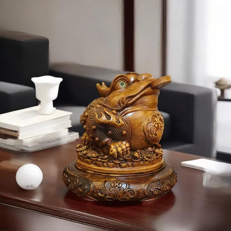Golden Seven-Star Toad Figurine: Wealth Attraction Decor for Office or Housewarming Gift