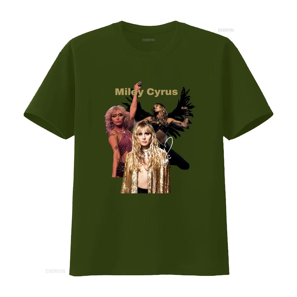 Miley Cyrus Print  Cotton T Shirt All Sizes S 5XL G188 Vintage Washed Fashion Unisex Breathable Homme Casual Graphic Streetwear