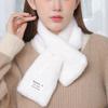 Cute Cross Scarf Solid Color Soft Neck Scarf Thickened Faux Rabbit Fur Scarf Autumn Winter