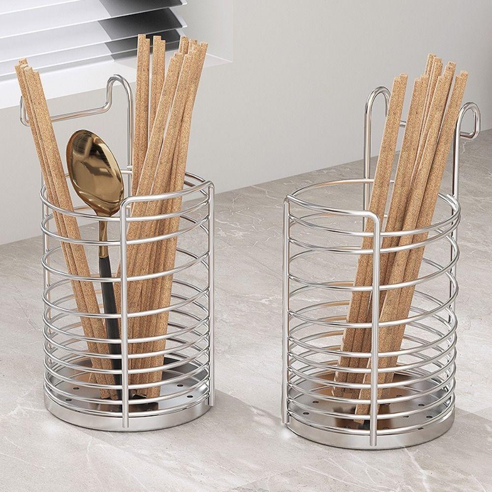 Space Saving Chopsticks Cage Rustproof Chopstick Drying Rack Durable Silverware Storage Box  Home