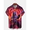 2026 Summer New Men's Top 3D Digital Printed Abstract Hawaiian Collar Short Sleeve Shirt