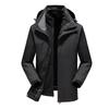 2-in-1 Removable Hooded Outdoor Windproof Waterproof Jacket With Fleece Liner Hiking Skiing